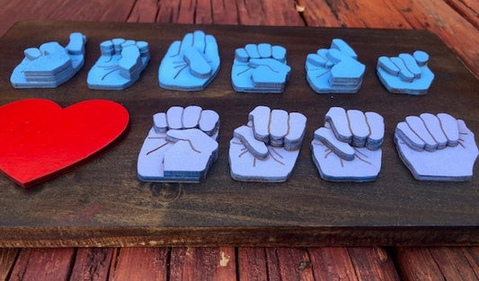 Two Rows of 3D ASL Names Board