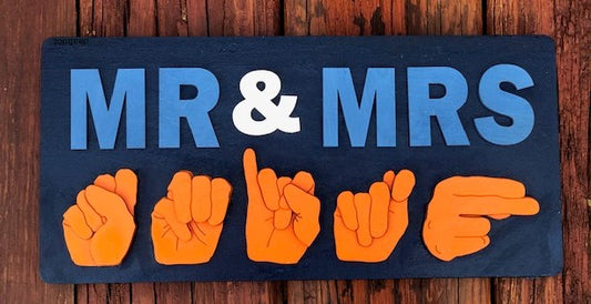 Small English Top and 3D Big ASL Bottom Name Board