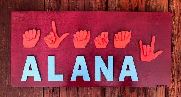 3D ASL & English Name Board