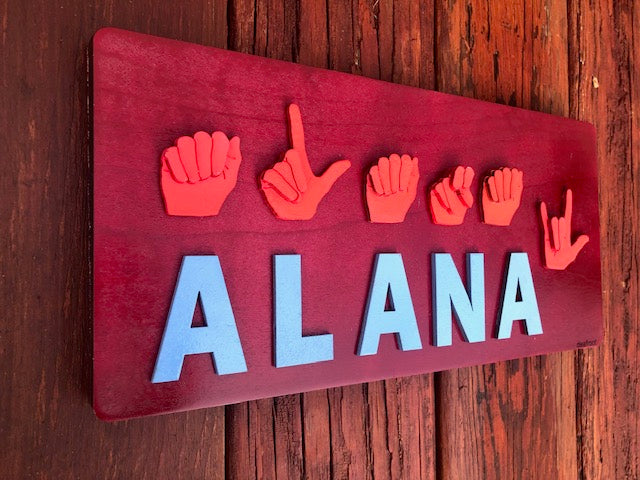 3D ASL & English Name Board