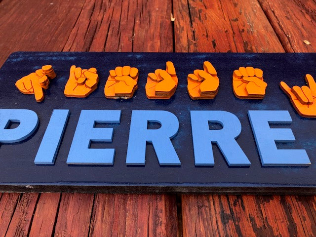 3D ASL & English Name Board