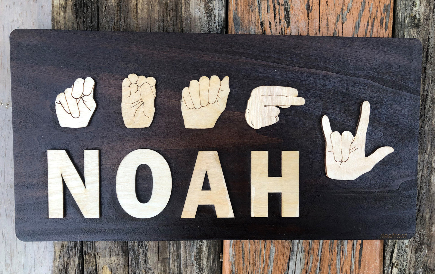 Flat ASL & English Name Board