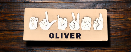 3D Big ASL & Small English Name Board