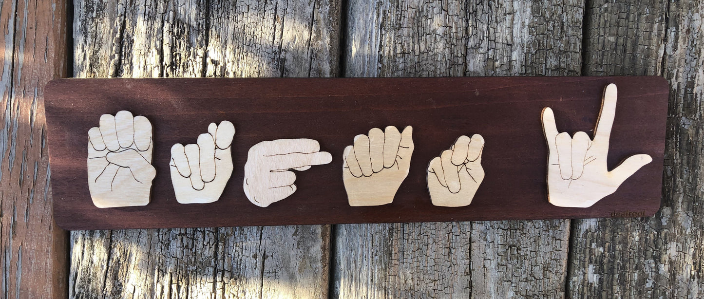 Flat ASL Name Board
